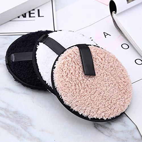 Cleaning Puff,Makeup Remover Towel,Microfiber Pads Remover Soft Towel Face Cleansing Makeup Clear Sponge （White   black   brown） (6)