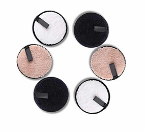 Cleaning Puff,Makeup Remover Towel,Microfiber Pads Remover Soft Towel Face Cleansing Makeup Clear Sponge （White   black   brown） (6)