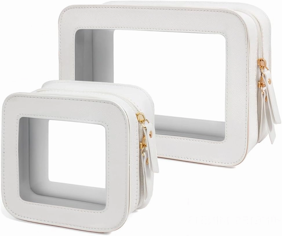 Clear Makeup Bag Set for Women, Travel Makeup Pouch Portable Waterproof Cosmetic Bags with Zipper Clear Toiletry Bag for Traveling Small Make up Pouch for Purse Mini Cosmetic Case Car Organizer Bag ﻿
