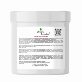 cocojojo CREAM BASE ECONOMY - RICH BASE CREAM FOR COSMETICS, MADE WITH VITAMINS AND COSMETIC OILS, VEGAN, GENTLE AND HYDRATING - 2 LB