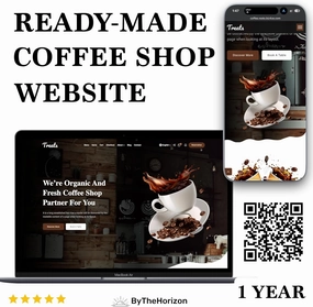 Coffee Shop Website with Online Ordering – Already online, Fast Setup, Mobile-Friendly, No Coding and building! Zero Commissions, QR Menu, Delivery & Pickup. Software key card. 1 Year