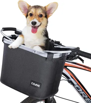 COFIT Detachable Bike Basket, Multi-Purpose Bicycle Handlebar Basket for Pet, Shopping, Commuter, Camping and Outdoor
