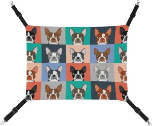 Colored Bulldog Head Hanging Cat Bed Soft Breathable Pet Hammock for Cage Pet Sleeper for Kitten Ferret Puppy Rabbit