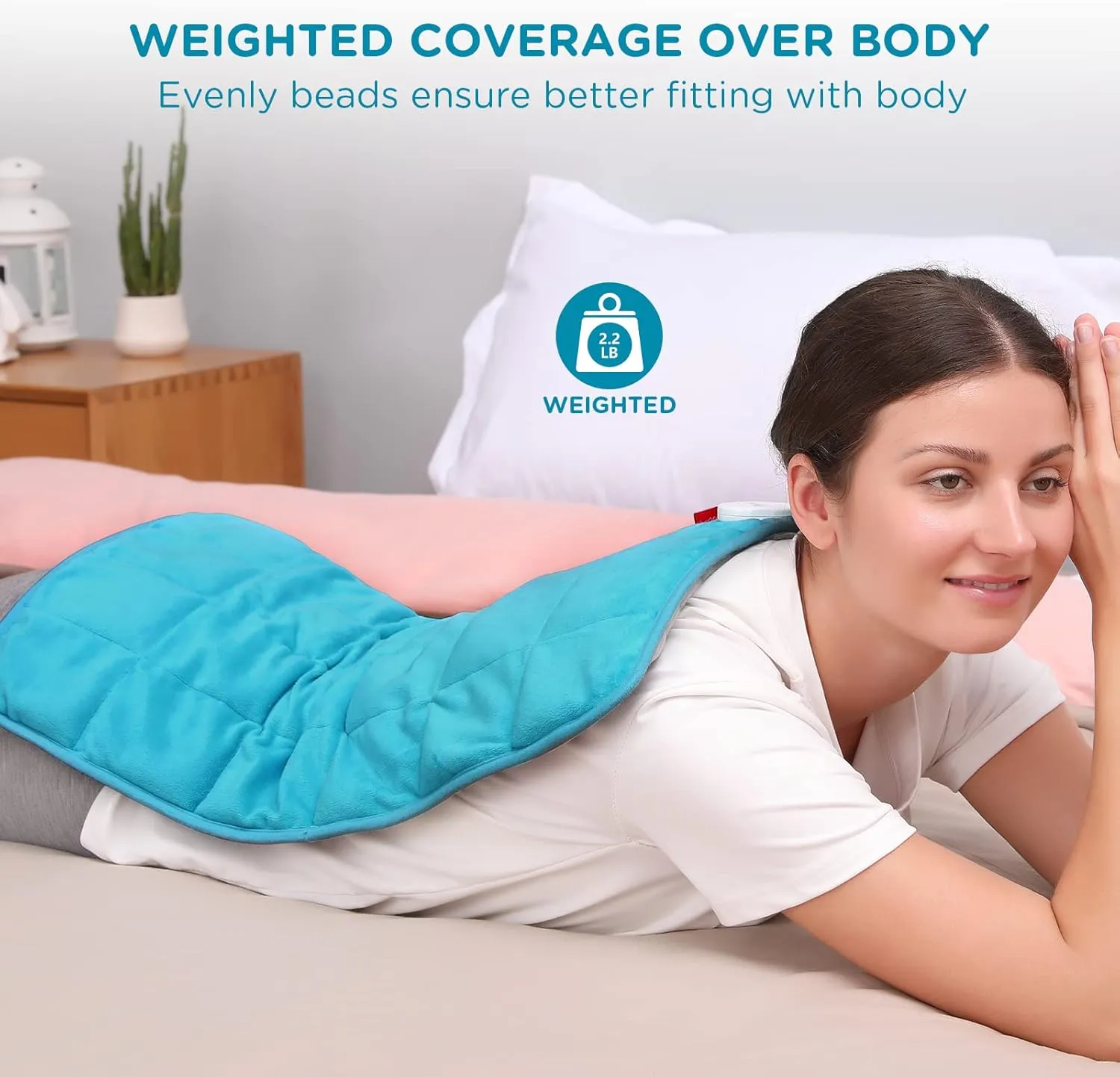 Comfytemp Weighted Heating Pad for Period Cramps & Back Pain Relief, FSA HSA Eligible, 2.2lb Menstrual Heating Pad, Mothers Day Gifts for Mom/Women/Wife, 12" x 24" Electric Heat Pad with 9 Heat Level