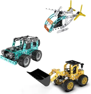 Construction Kits Stem Metal 3D Puzzle Off-Road/Tarpaulin Model Car Construction Set Toy Parent-Child Interaction Play Sets Gifts for Children Age 3-6-12-16 Years Orange