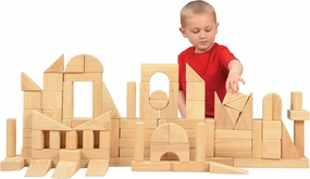 Constructive Playthings Wooden Unit Blocks for Kids (82 pcs.)