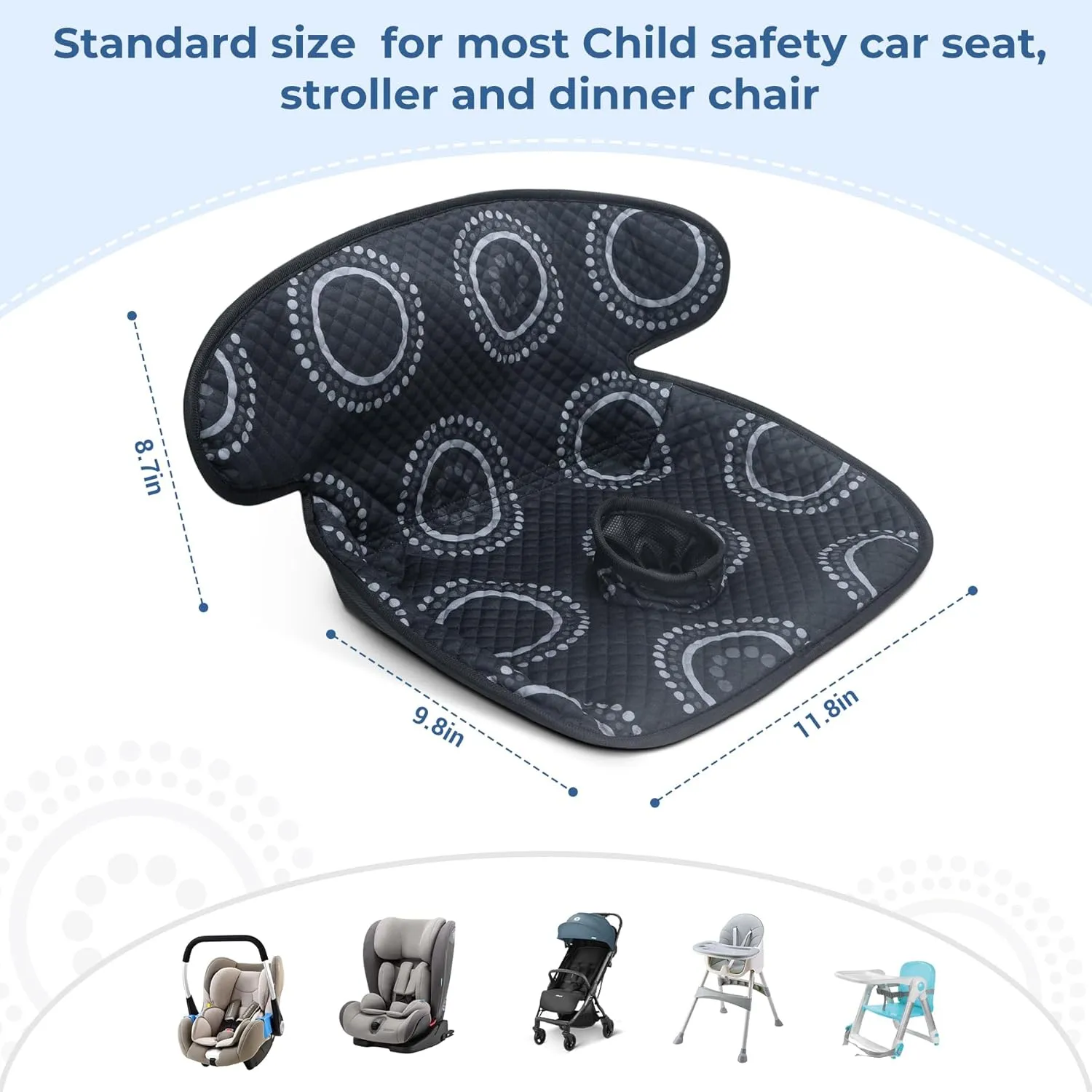 COOLBEBE Infant Car Seat Protector for Potty Training, 2 Pack Dry Waterproof Car Seat Liner Toilet Training for Baby Infant Toddler, Piddle Pads Cover Car Seat Pad for Strollers & Carseat (Black,2PC)