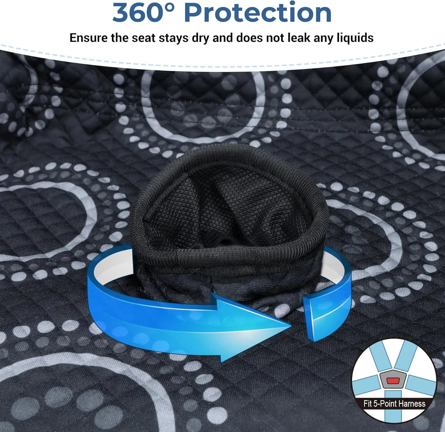 COOLBEBE Infant Car Seat Protector for Potty Training, 2 Pack Dry Waterproof Car Seat Liner Toilet Training for Baby Infant Toddler, Piddle Pads Cover Car Seat Pad for Strollers & Carseat (Black,2PC)