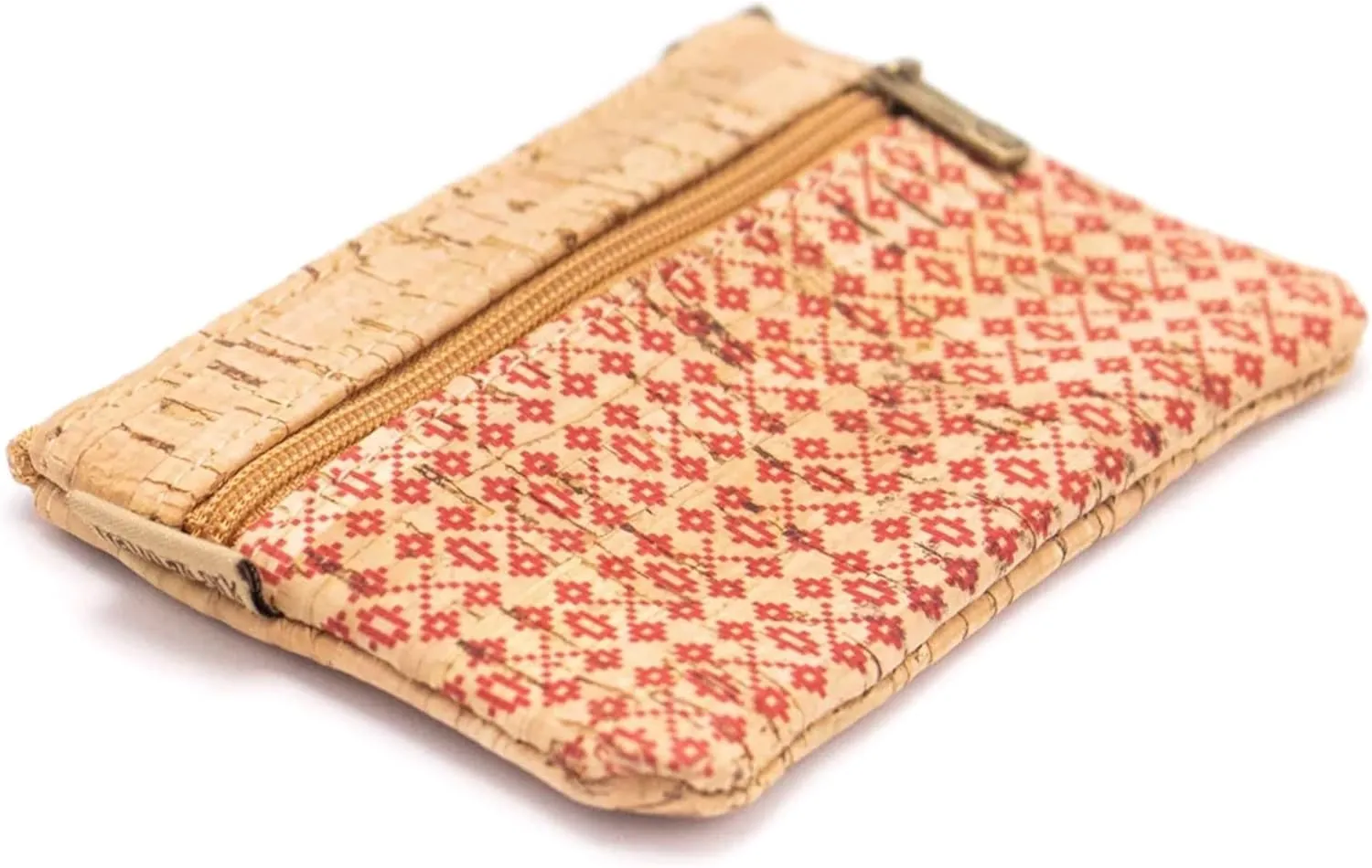 Cork zipper Pouch, Mini coin purse wallet, Vegan, waterproof durable, Eco friendly sustainable organic, (D)