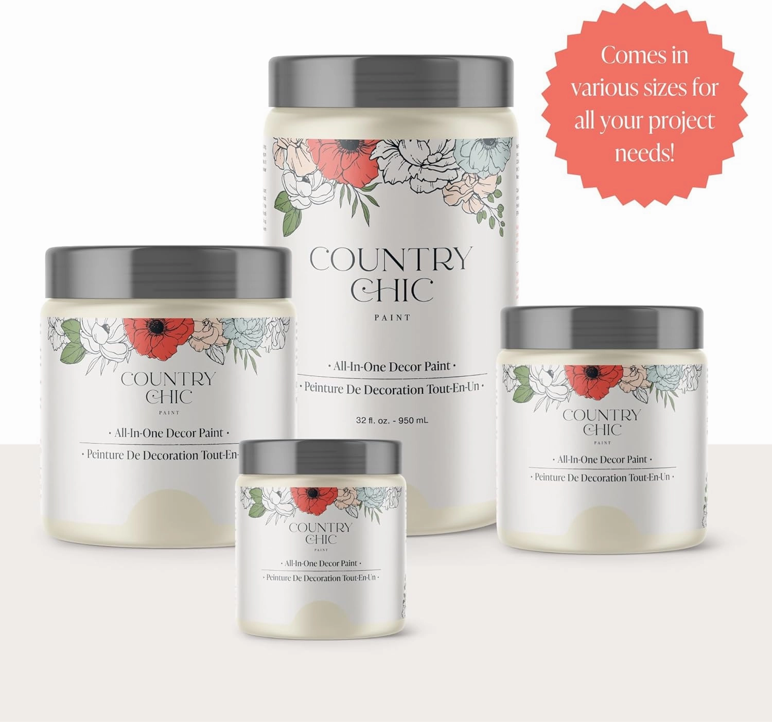 Country Chic All-in-One Chalk Paint for Furniture, Cabinets, Home Decor, Eco-Friendly, Matte Finish, Built-In Primer & Top Coat for Wood, Metal - Ancient Ember (Terracotta Brown) - Pint 16 oz (475 ml)