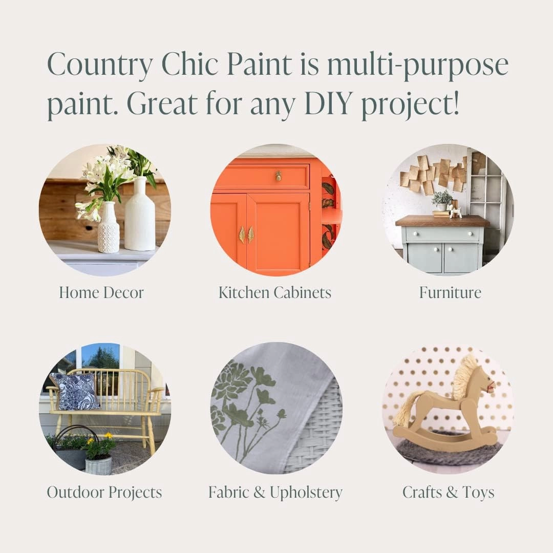 Country Chic All-in-One Chalk Paint for Furniture, Cabinets, Home Decor, Eco-Friendly, Matte Finish, Built-In Primer & Top Coat for Wood, Metal - Bliss (Teal) - Quart 32 oz (950 ml)