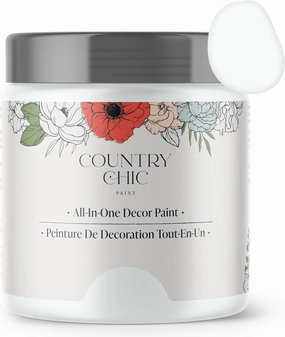 Country Chic All-in-One Chalk Paint for Furniture, Cabinets, Home Decor, Eco-Friendly, Matte Finish, Built-In Primer & Top Coat for Wood, Metal - Simplicity (White) - Pint 16 oz (475 ml)