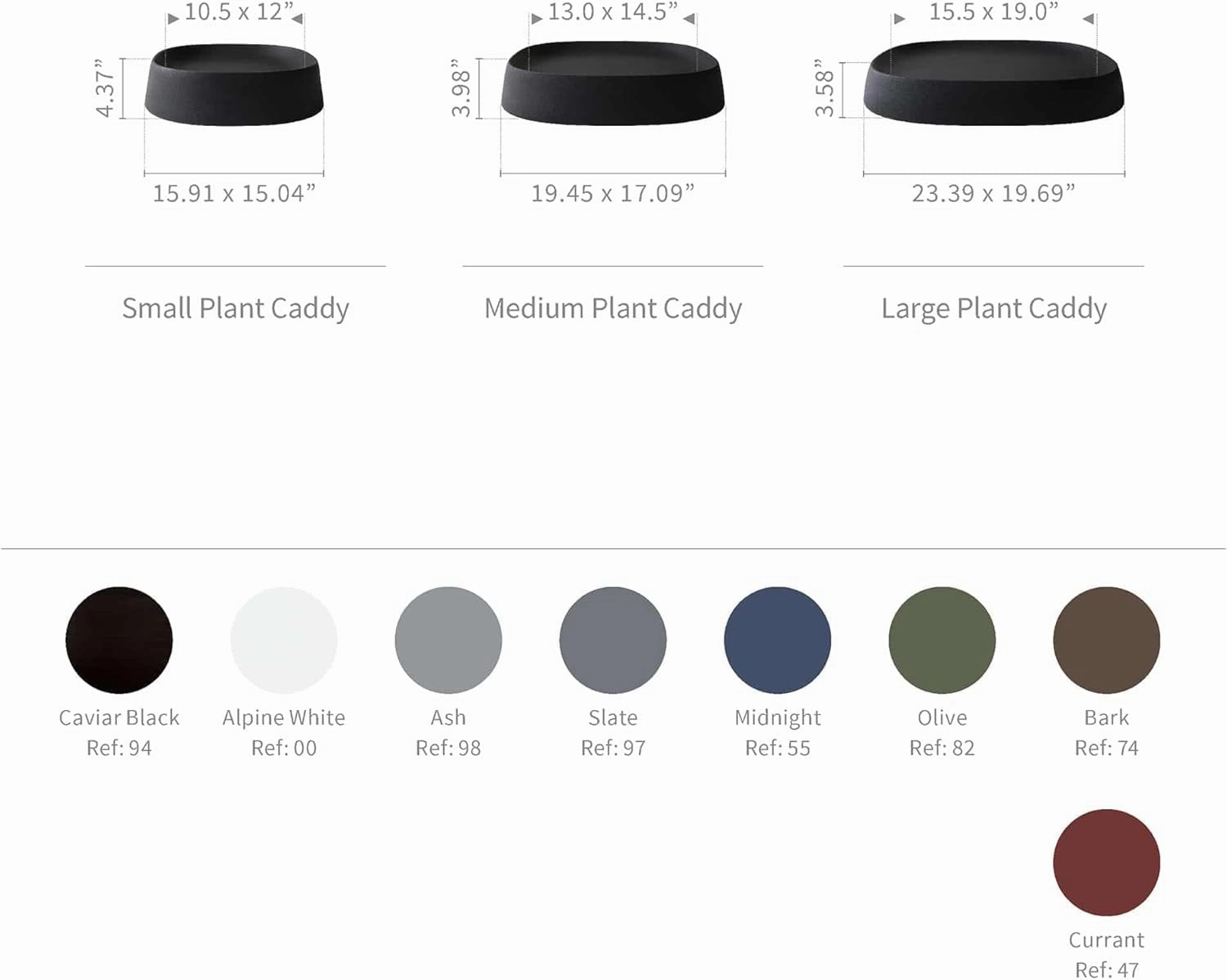 Crescent Garden Pebble Plant Caddy with Wheels - Plant Dolly Cart with Hidden Caster - Indoor/Outdoor Tray for Flower Pots and Home Accent, 19.5" Wx17 D - Olive