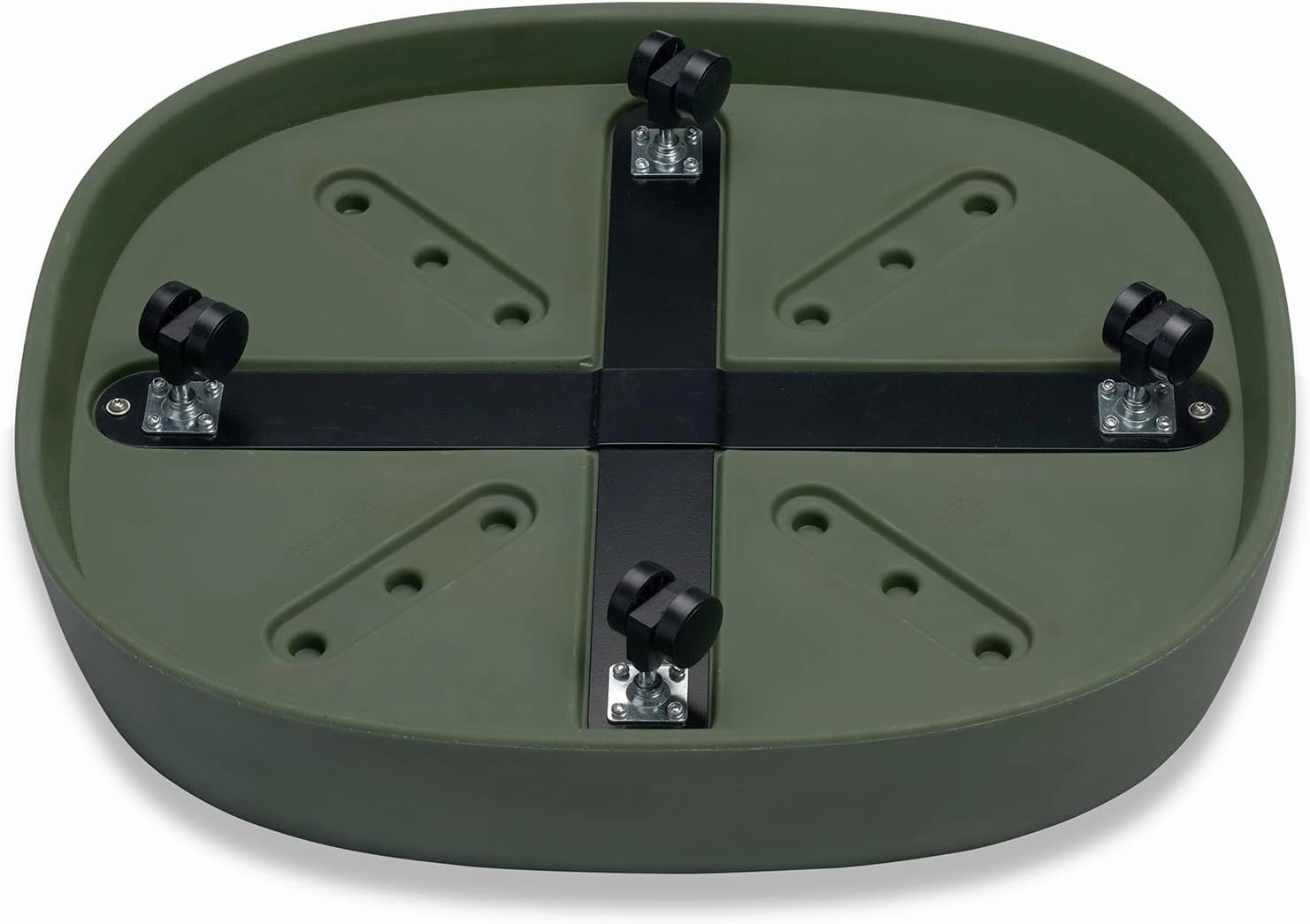 Crescent Garden Pebble Plant Caddy with Wheels - Plant Dolly Cart with Hidden Caster - Indoor/Outdoor Tray for Flower Pots and Home Accent, 19.5" Wx17 D - Olive