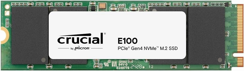 Crucial E100 1TB M.2 NVMe PCIe Gen4 Internal SSD, Up to 5,000MB/s, Laptop & Desktop Compatible - CT1000E100SSD8