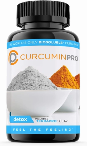 curcuminpro Detox Capsules | Organic Turmeric Supplement with BioSoluble BCD & Natural Bentonite Clay | High Absorption Vegan Curcumin Blend for Gut and Heart Wellness | 60 Count