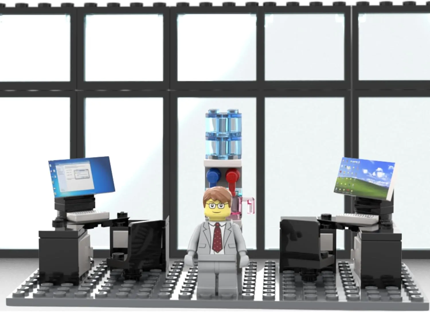 Custom Toys & Hobbies INC Building Bricks Businessman Lawyer Office Setup- Premium Quality Desk Keyboard Computer & Minifigure Holiday Birthday Gift for Kids (Full Office)