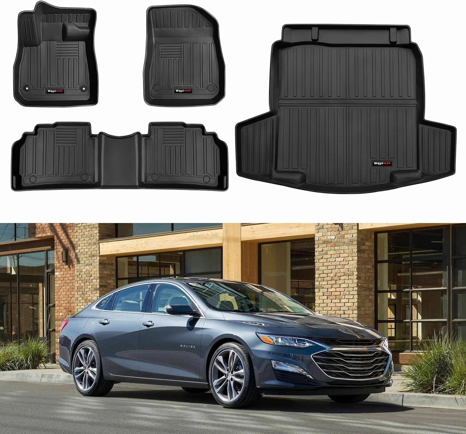 Custom All Weather Floor Mats and Cargo Trunk Liner for 2016-2024 2025 Chevy Malibu Accessories TPE Rubber Protection Mat,for Chevrolet Malibu Floor Liner Set
