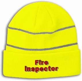 Custom Reflective Beanie Fire Inspector High Visibility Running Gear Skull Cap for Men & Women 1 Size