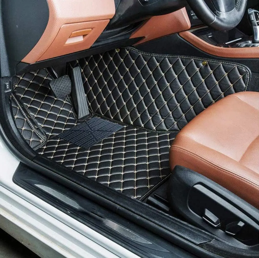 Customized Car Mats are Suitable for Déesse DS 6 / 2014-2018 Year Waterproof Lining Full Set of Environmentally Friendly Flooring (Black Blue,DS 6 / 2017-2018 Year)