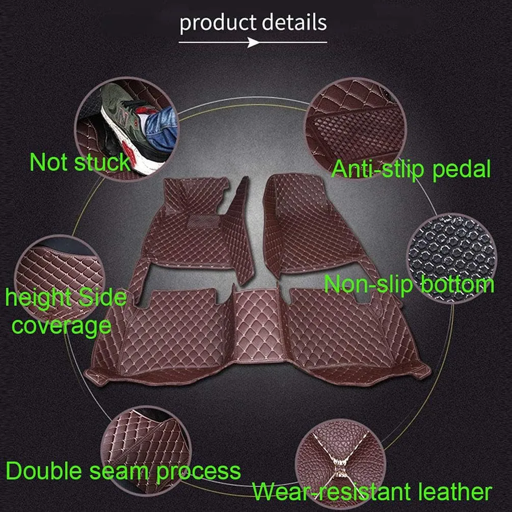 Customized Car Mats are Suitable for Déesse DS 6 / 2014-2018 Year Waterproof Lining Full Set of Environmentally Friendly Flooring (Black Blue,DS 6 / 2017-2018 Year)