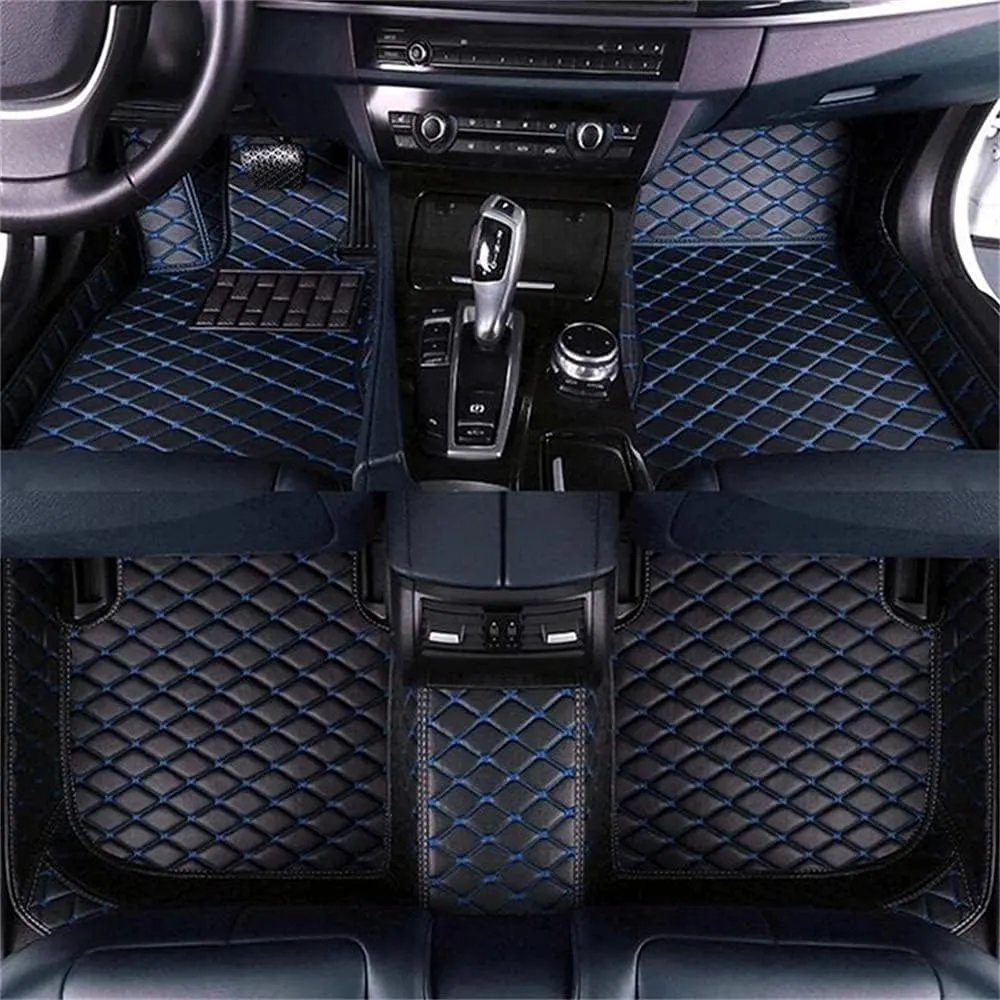 Customized Car Mats are Suitable for Déesse DS 6 / 2014-2018 Year Waterproof Lining Full Set of Environmentally Friendly Flooring (Black Blue,DS 6 / 2017-2018 Year)