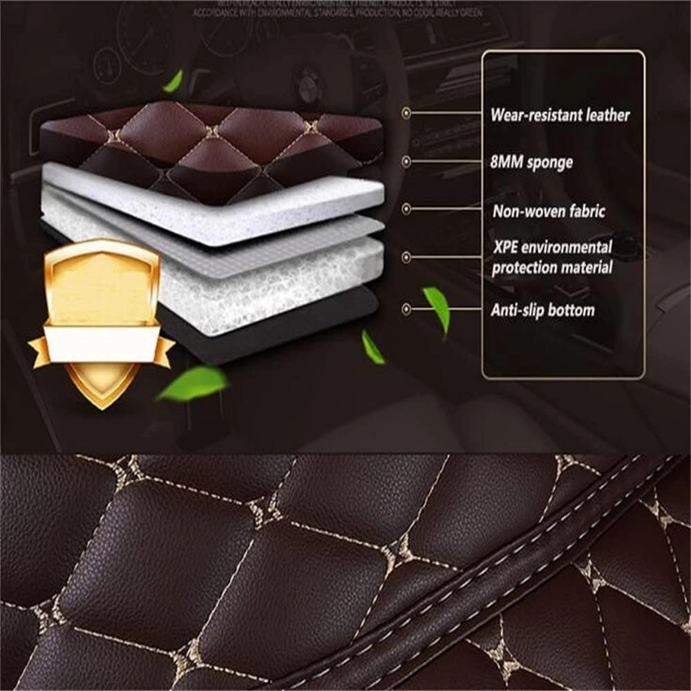 Customized Car Mats are Suitable for Borgward BX7 / 2016-2018 Year Waterproof Lining Full Set of Environmentally Friendly Flooring (Black Beige,BX7 / 6 seats/2016-2017)