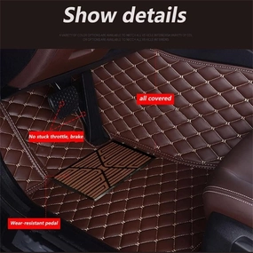 Customized Car Mats are Suitable for Borgward BX7 / 2016-2018 Year Waterproof Lining Full Set of Environmentally Friendly Flooring (Black Beige,BX7 / 6 seats/2016-2017)