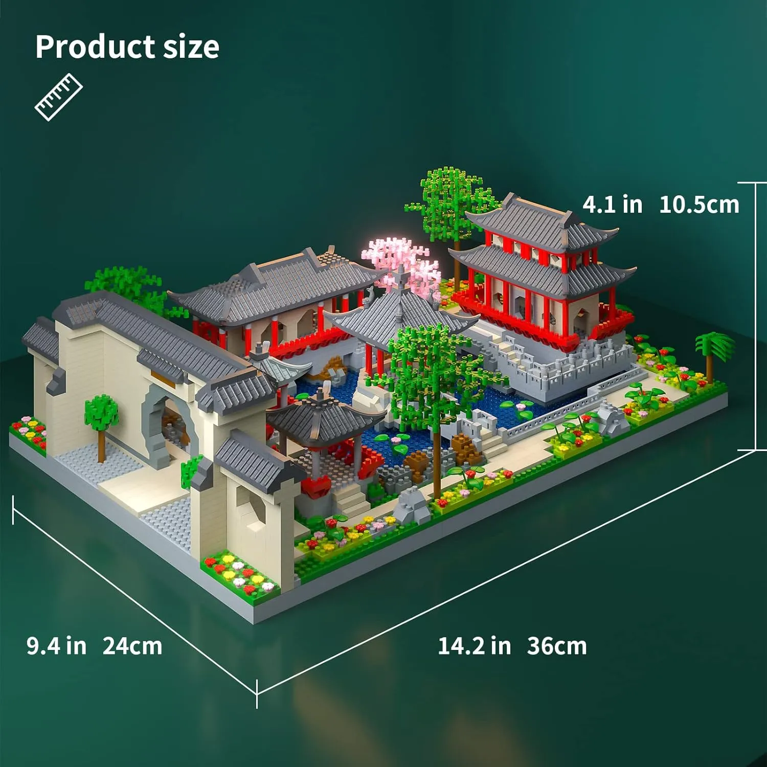 CuteMelon Micro Building Blocks The Classical Gardens of Suzhou Architecture Set Mini Building Blocks Building Bricks Model Kit Micro Blocks Set Building Kit Gift for Age 14  Kids Teens and Adults