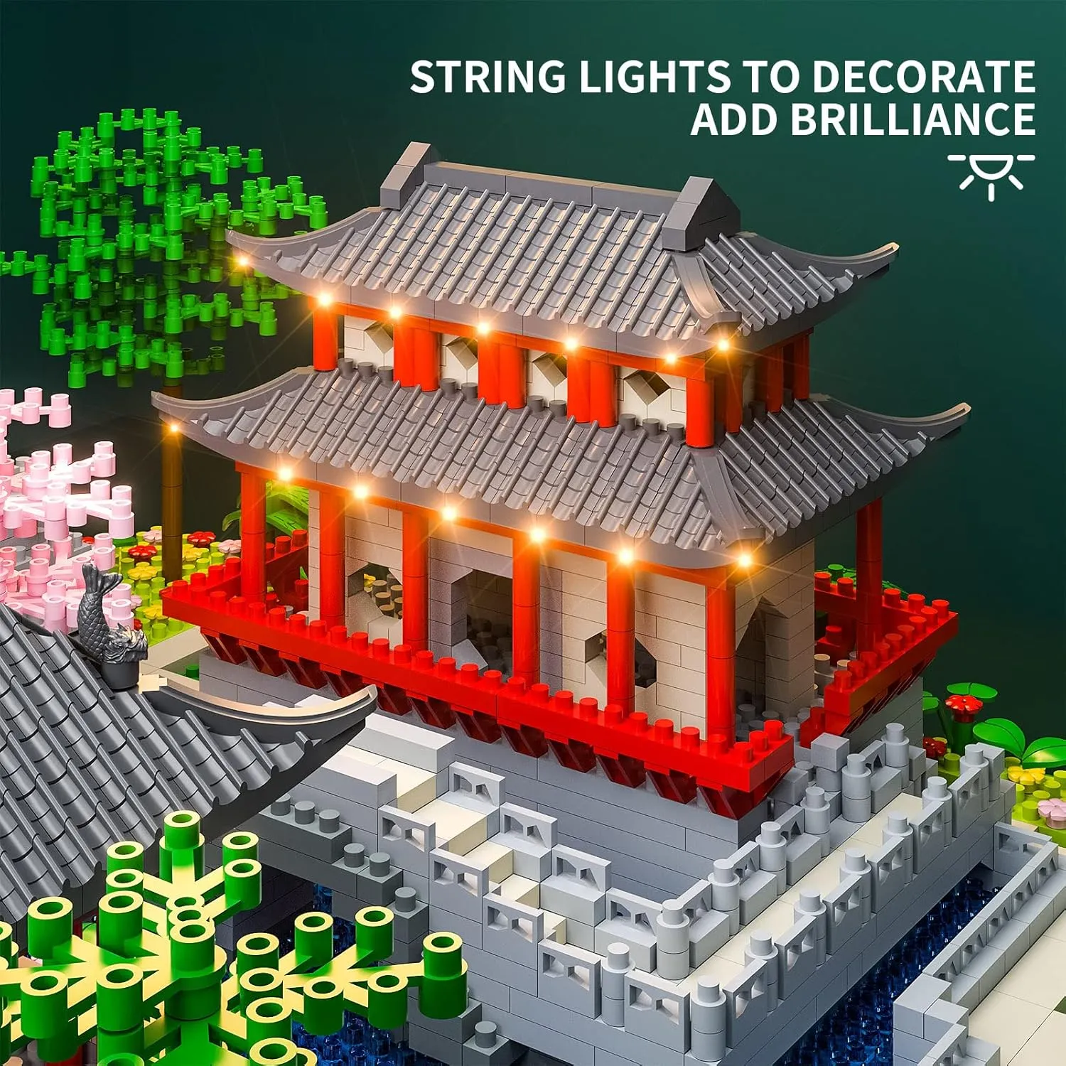 CuteMelon Micro Building Blocks The Classical Gardens of Suzhou Architecture Set Mini Building Blocks Building Bricks Model Kit Micro Blocks Set Building Kit Gift for Age 14  Kids Teens and Adults