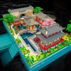 CuteMelon Micro Building Blocks The Classical Gardens of Suzhou Architecture Set Mini Building Blocks Building Bricks Model Kit Micro Blocks Set Building Kit Gift for Age 14  Kids Teens and Adults