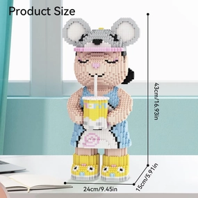 DAHONPA Bear Micro Building Blocks Bubble Tea Design Bearbrick Set (5700 PCS), Creative Home & Office Decor, Gift for Adults and Kids