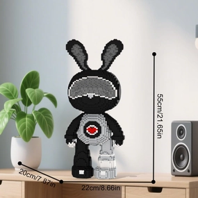 DAHONPA Black White Love Rabbit Bricks Building Blocks Set, Decoration Toy 6550 Pieces, Gift for Adults and Kids