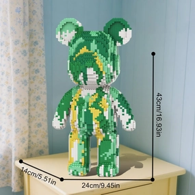 DAHONPA Green Cream Fluid Bricks Building Blocks Bear Set, Decoration Toy 7220 Pieces, Gift for Adults and Kids