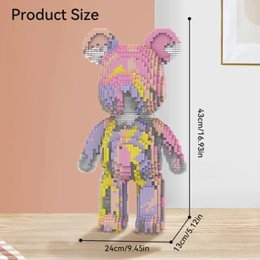 DAHONPA Pink Crystal Fluid Bricks Building Blocks Bear Set, Decoration Toy 7220 Pieces, Gift for Adults and Kids