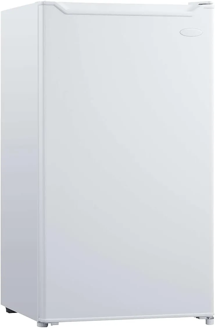 Danby DCR033B1WM 3.3 Cu.Ft. Compact Refrigerator, Mini Fridge with Chiller for Bar, Living Room, Den, Basement, Kitchen, or Dorm, White