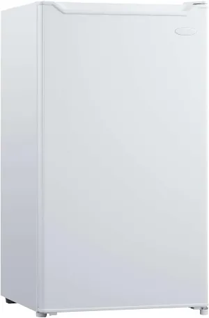 Danby DCR033B1WM 3.3 Cu.Ft. Compact Refrigerator, Mini Fridge with Chiller for Bar, Living Room, Den, Basement, Kitchen, or Dorm, White