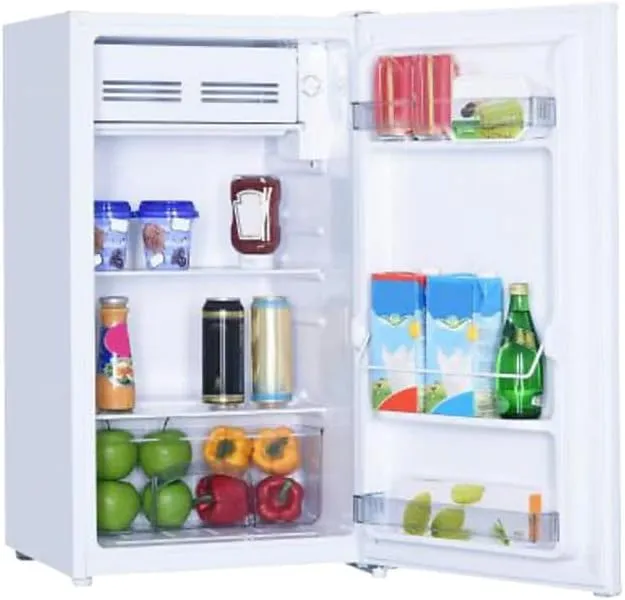 Danby DCR033B1WM 3.3 Cu.Ft. Compact Refrigerator, Mini Fridge with Chiller for Bar, Living Room, Den, Basement, Kitchen, or Dorm, White