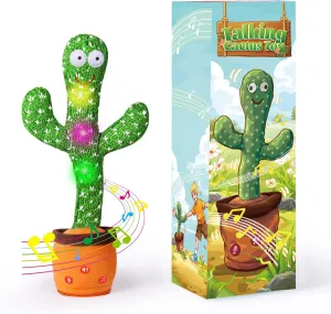 Dancing Talking Cactus Toy,Volume Adjustable Singing Repeating Mimicking Sunny Cactus Baby Girl Toys Baby Boy Gifts,Interactive Unique Easter Basket Stuffers for Kids Easter Gifts for Kids