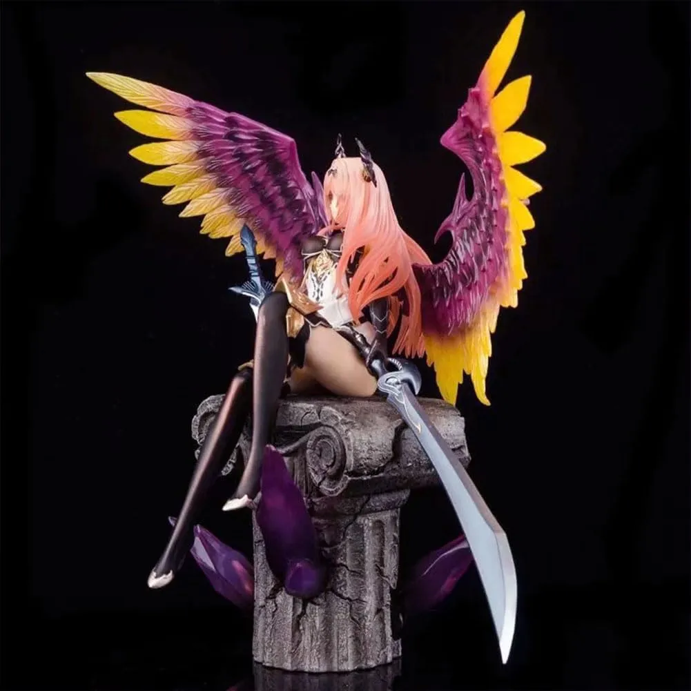 Dark Angel Olivia Anime Figure with Wings Statue 10.83" Illustration Original Painting Action Figure Girl Figurine Desktop Collections