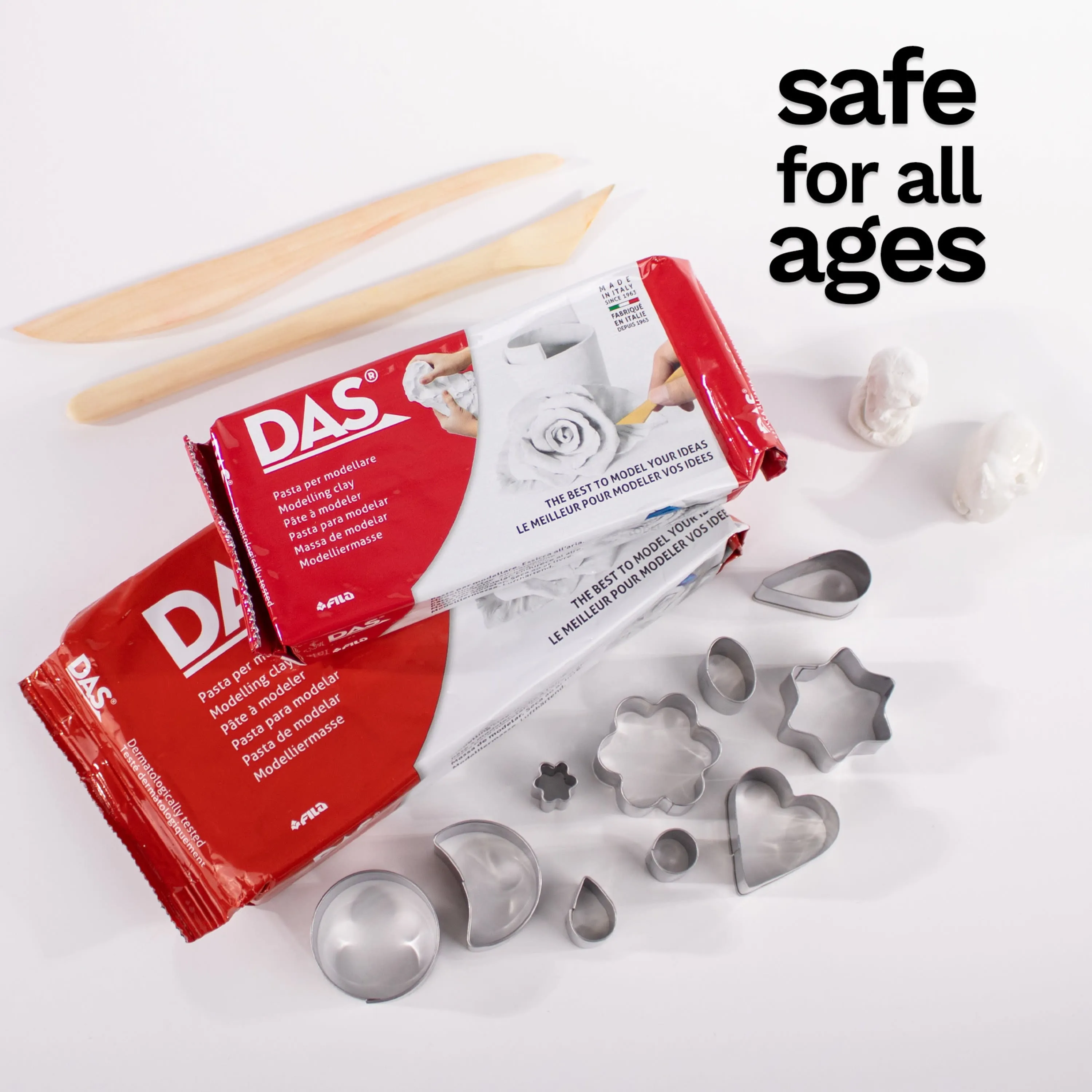 Das Modelling Clay Air-Dry Sculpting No Baking Self Hardening White 500g 1.1 Lb