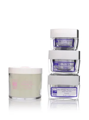 Dead Sea Spa Products: Facial Treatment Set (Eye Cream, Moisture Cream, Facial Scrub Cream) with Peeling Gel