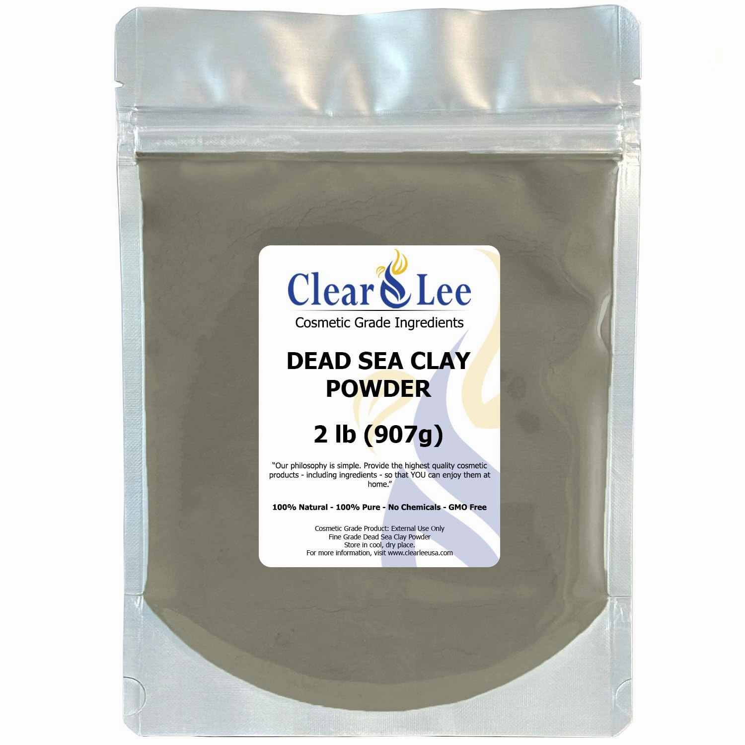 Dead Sea Clay Cosmetic Grade Powder - 100% Pure Natural Powder - Great For Skin Detox, Rejuvenation, and More - Heal Damaged Skin - DIY Clay Face Mask (2 LB)