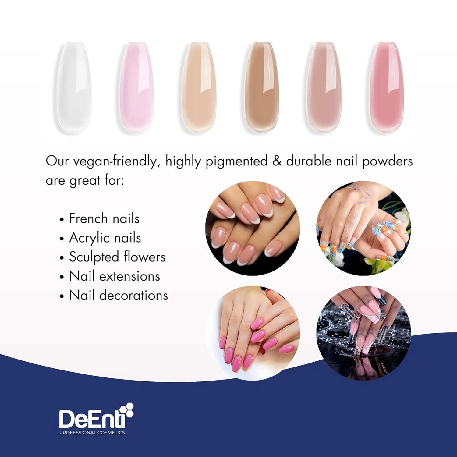 DeEnti Acrylic Nail Powder, 4oz Nude Acrylic Powder Dip for Nails, Long Lasting Salon Quality, Bubble Free Professional for Manicures, Fake Nails, Carving & Extensions