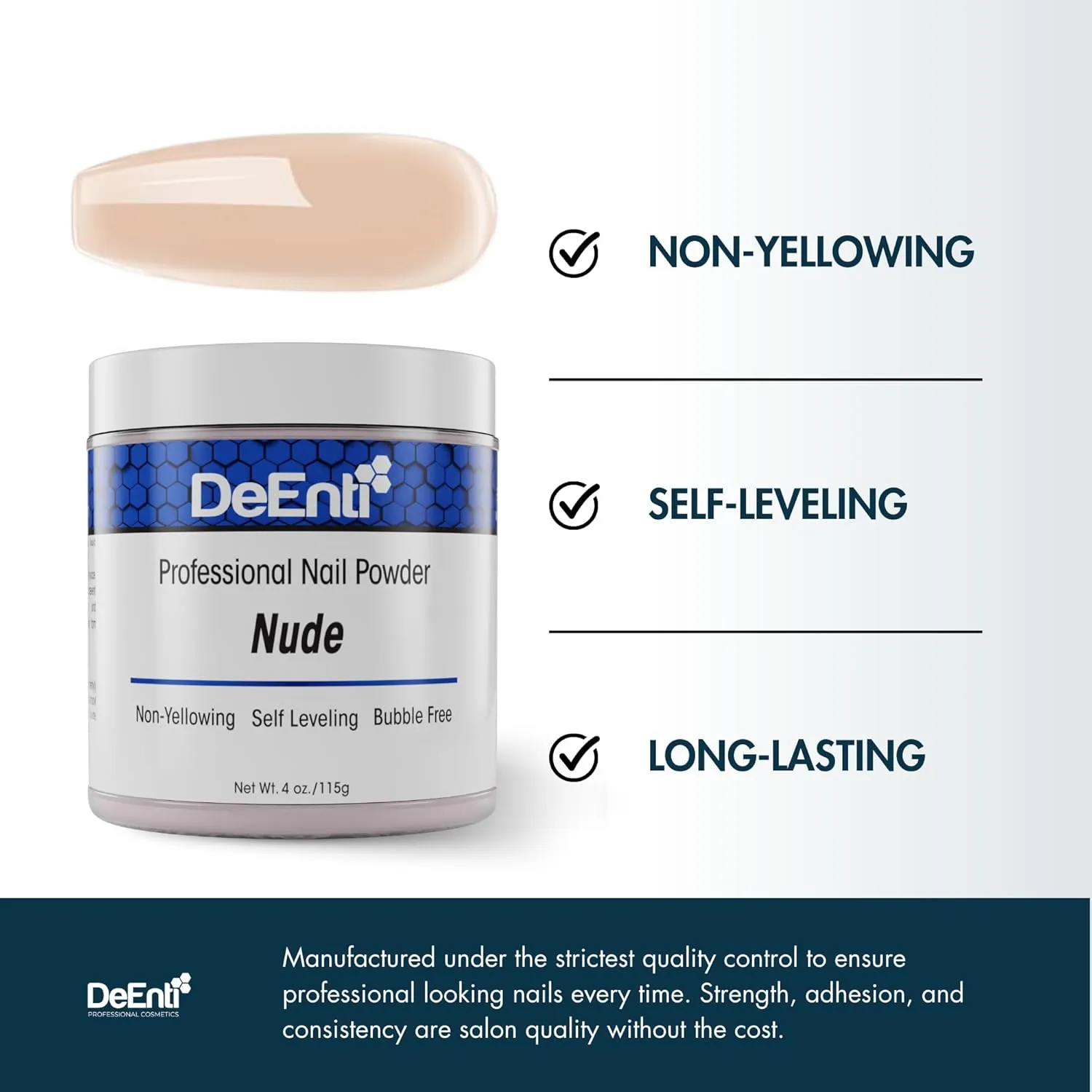 DeEnti Acrylic Nail Powder, 4oz Nude Acrylic Powder Dip for Nails, Long Lasting Salon Quality, Bubble Free Professional for Manicures, Fake Nails, Carving & Extensions