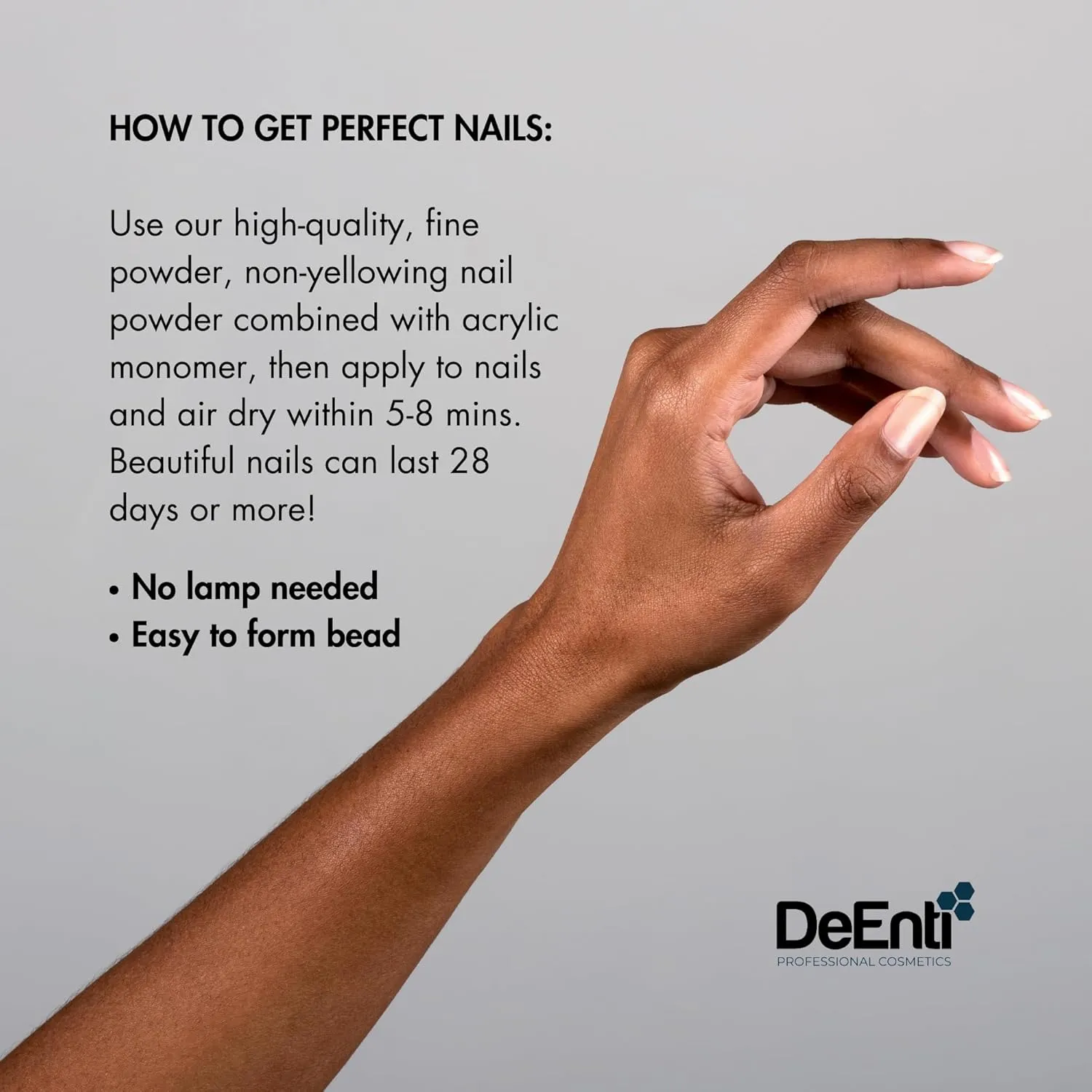 DeEnti Acrylic Nail Powder, 4oz Nude Acrylic Powder Dip for Nails, Long Lasting Salon Quality, Bubble Free Professional for Manicures, Fake Nails, Carving & Extensions