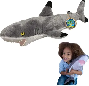 Deluxebase Black Tip Shark - Large 60cm Plush Toy Made from Recycled Plastic Bottles. Cute Eco Friendly Plush Animal Shape for Toddlers.