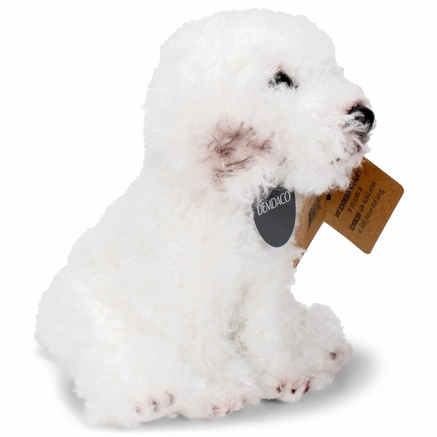 DEMDACO White Bichon Frise Children's Plush Beanbag Stuffed Animal Toy
