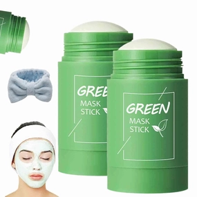 Dermaease Green Tea Mask, Dermaease Green Tea Deep Cleanse Mask Stick, Green Tea Mask Stick Blackhead Remover, Deep Pore Cleansing for Purifying, Moisturizing, Oil Control All Skin Types (2PCS)