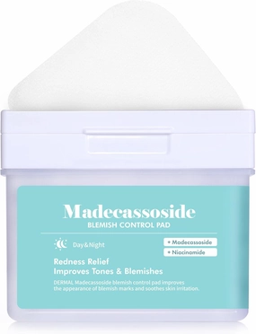 DERMAL Madecassoside Blemish Control Pad - Korean Toner Pad for Blemish & Tone Improvement with Centella Asiatica - Vegan Gauze Tencel Square Pads - High Capacity, 120 Sheets